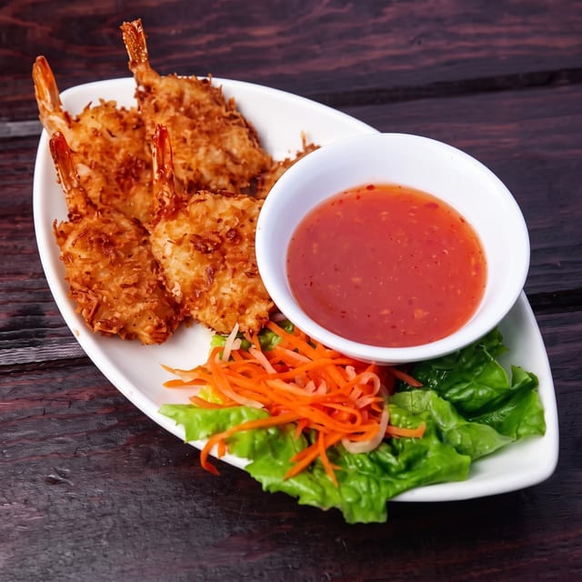 Tom Dua/Coconut Breaded Butterfly Shrimp.