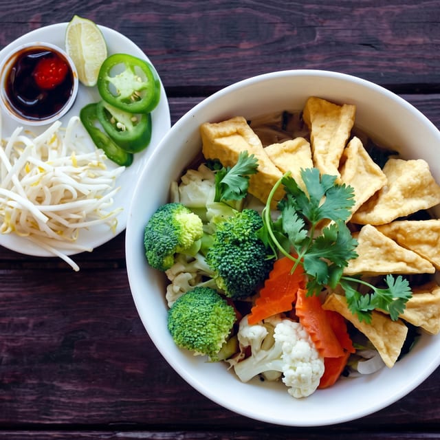 Pho Chay Nho/ Vegetarian Noodle Soup (S).